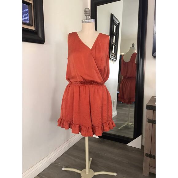 Kori American Orange Women's Sleeveless Romper with Pockets Small NWOT - Picture 3 of 8